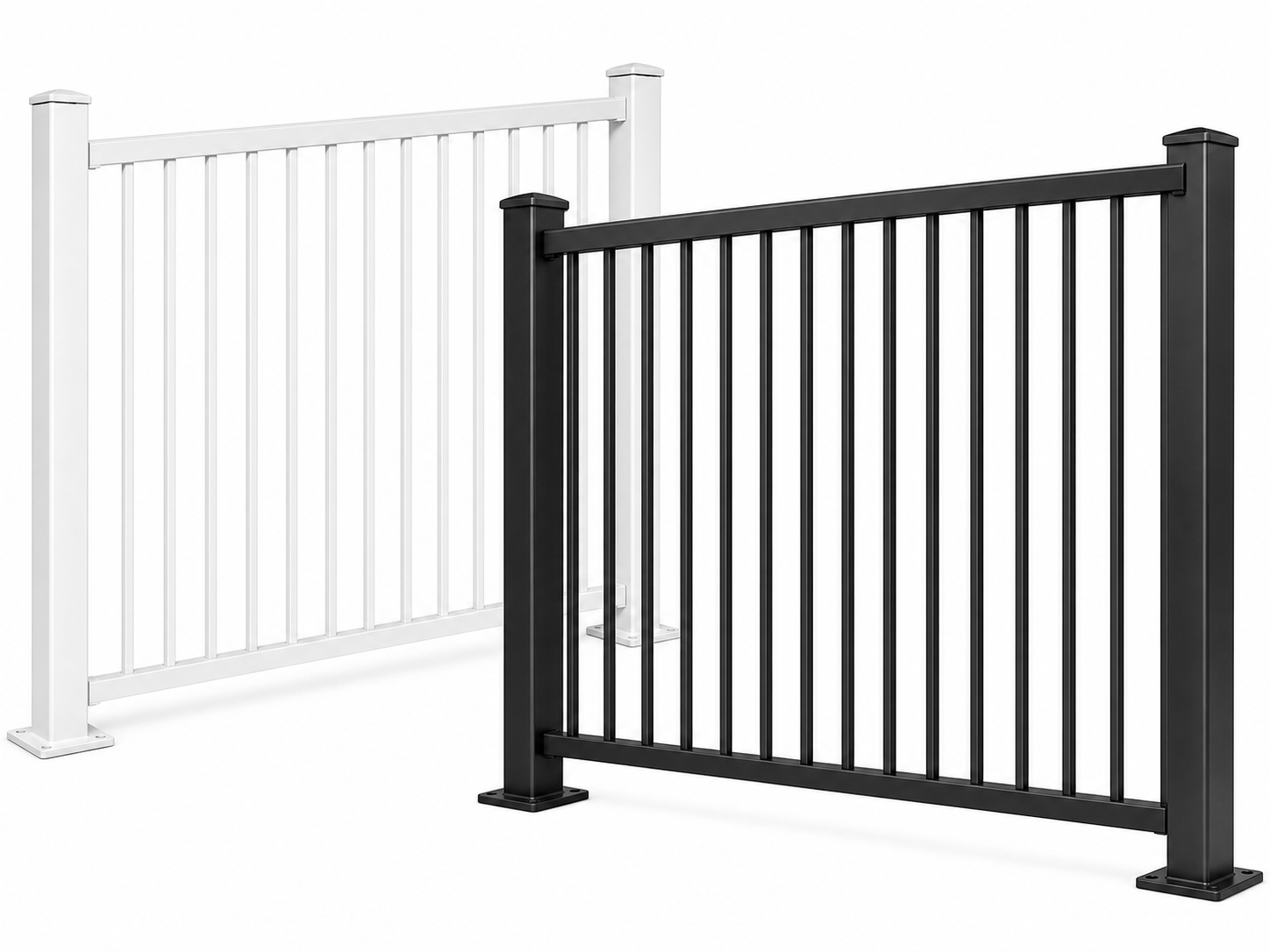 Aluminum fence panels with vertical pickets