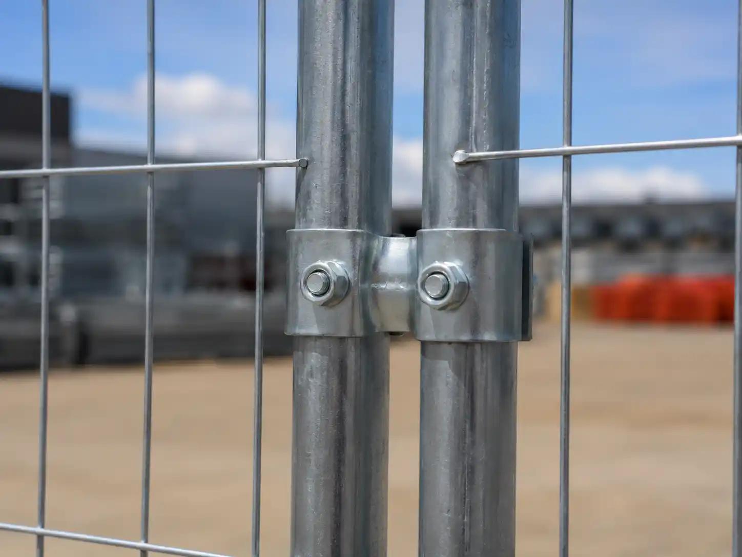 Fixing clamp detail for Australia temporary fence panels