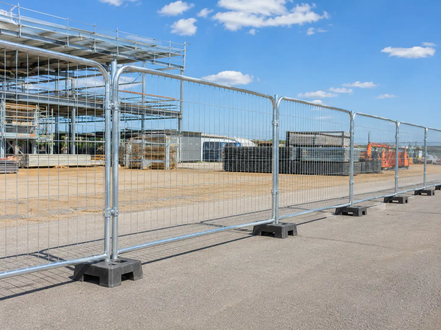 Australia temporary fence panel with rounded frame and feet
