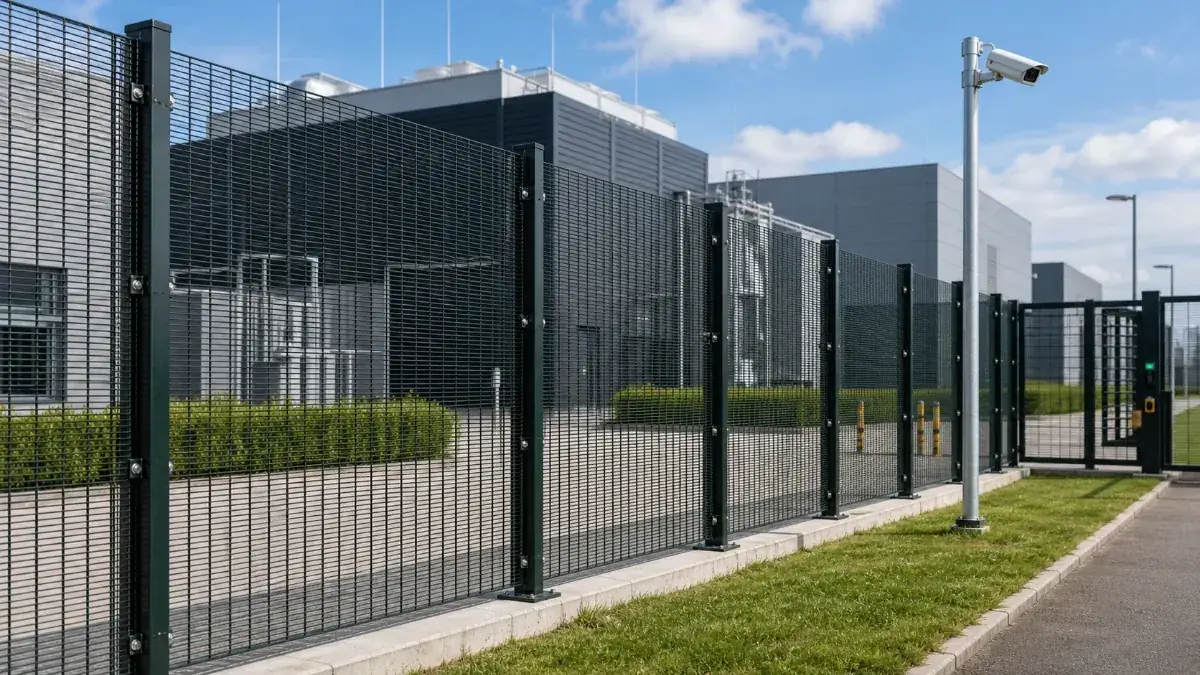 358 anti-climb fence perimeter installed around a data center facility
