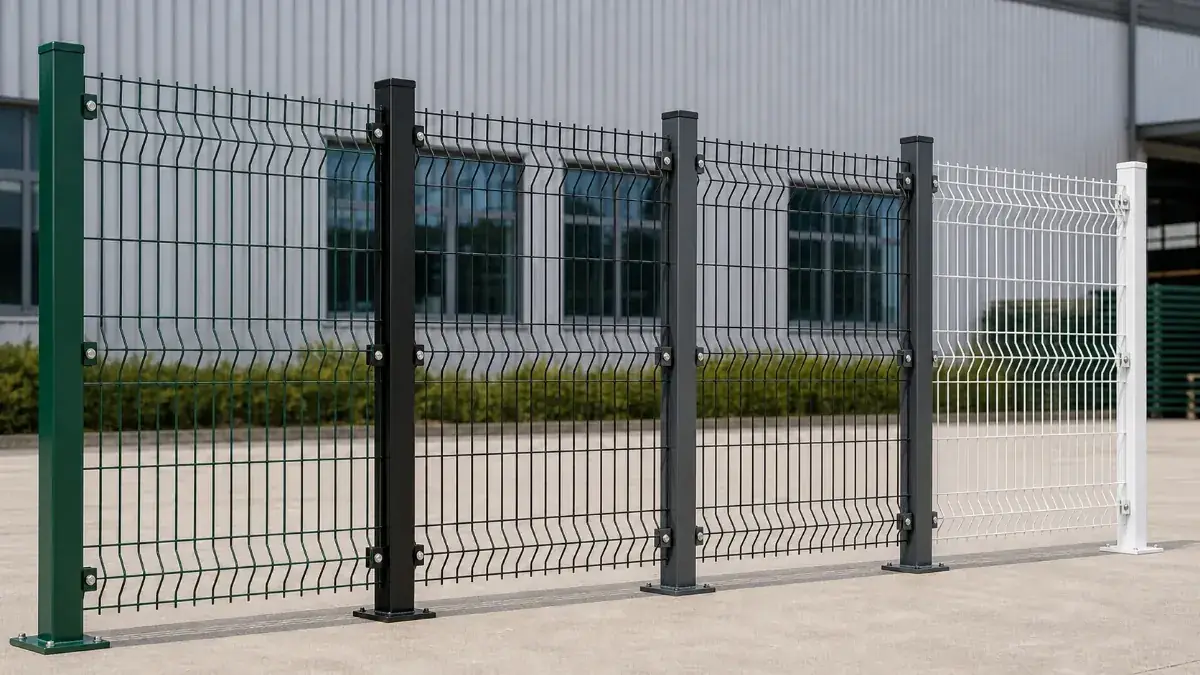 Custom colour 3D fence panels displayed for project selection