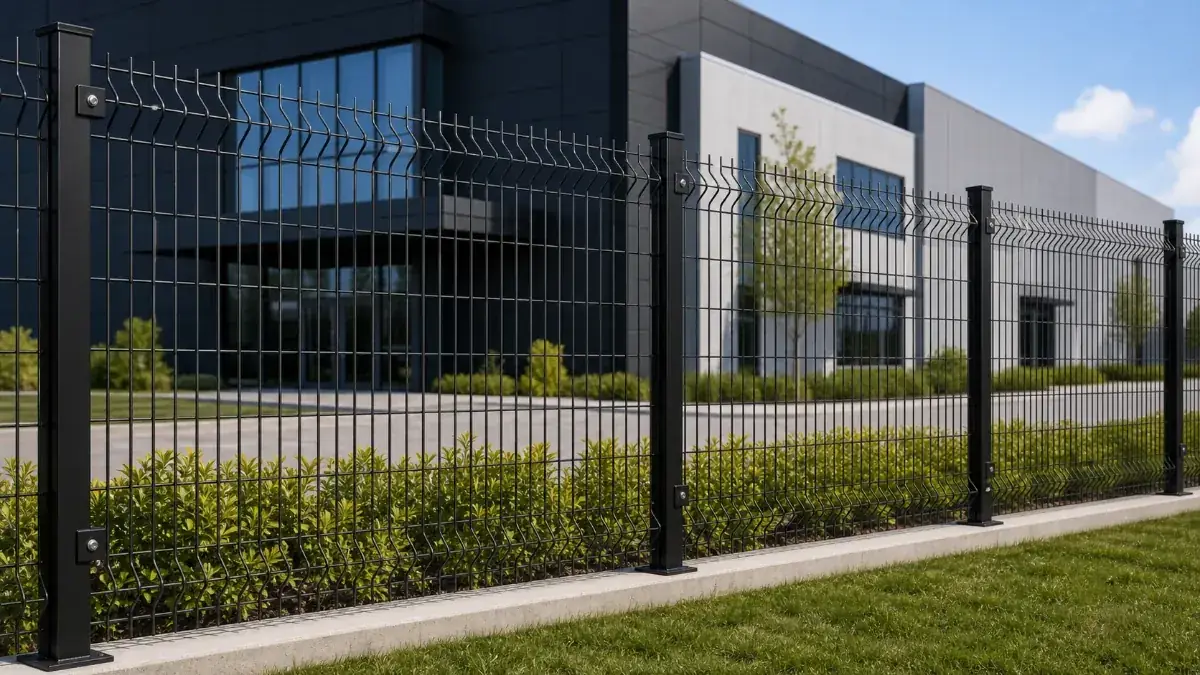 Powder coated 3D wire mesh fence panel
