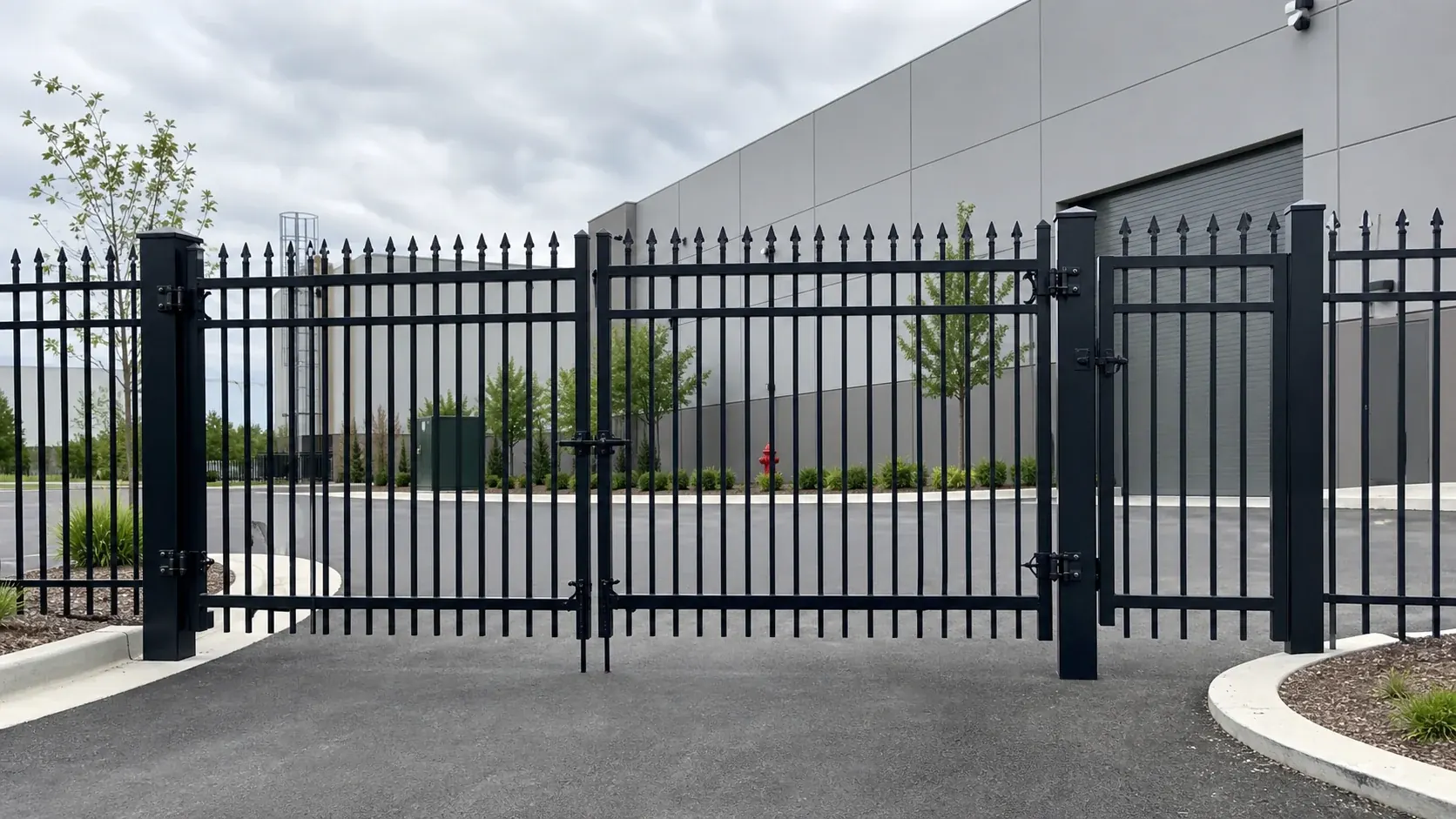 custom spear top security gate matching steel fence panels