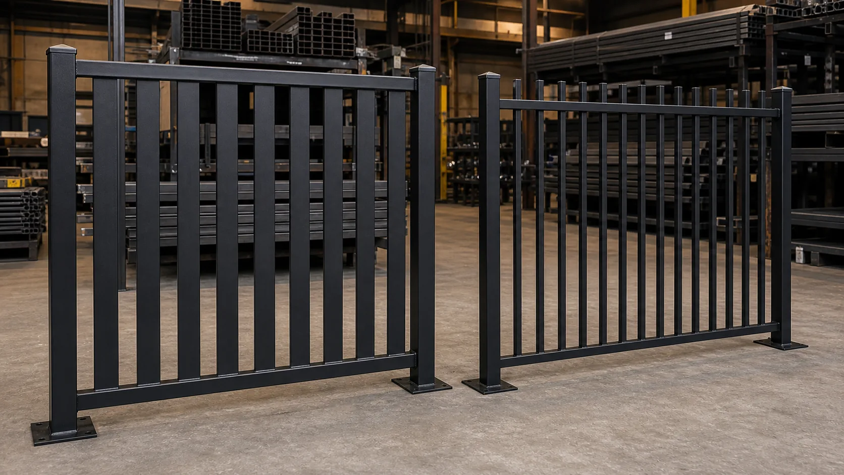 difference between steel flat bar fence and flat top steel fence panels