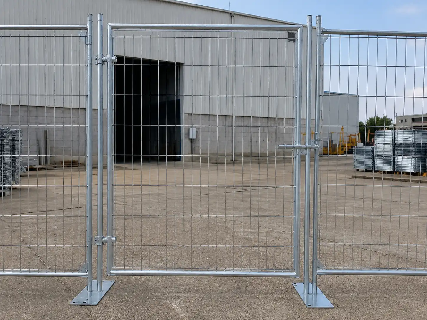Canada temporary fence gate opening with matching temporary fence panels