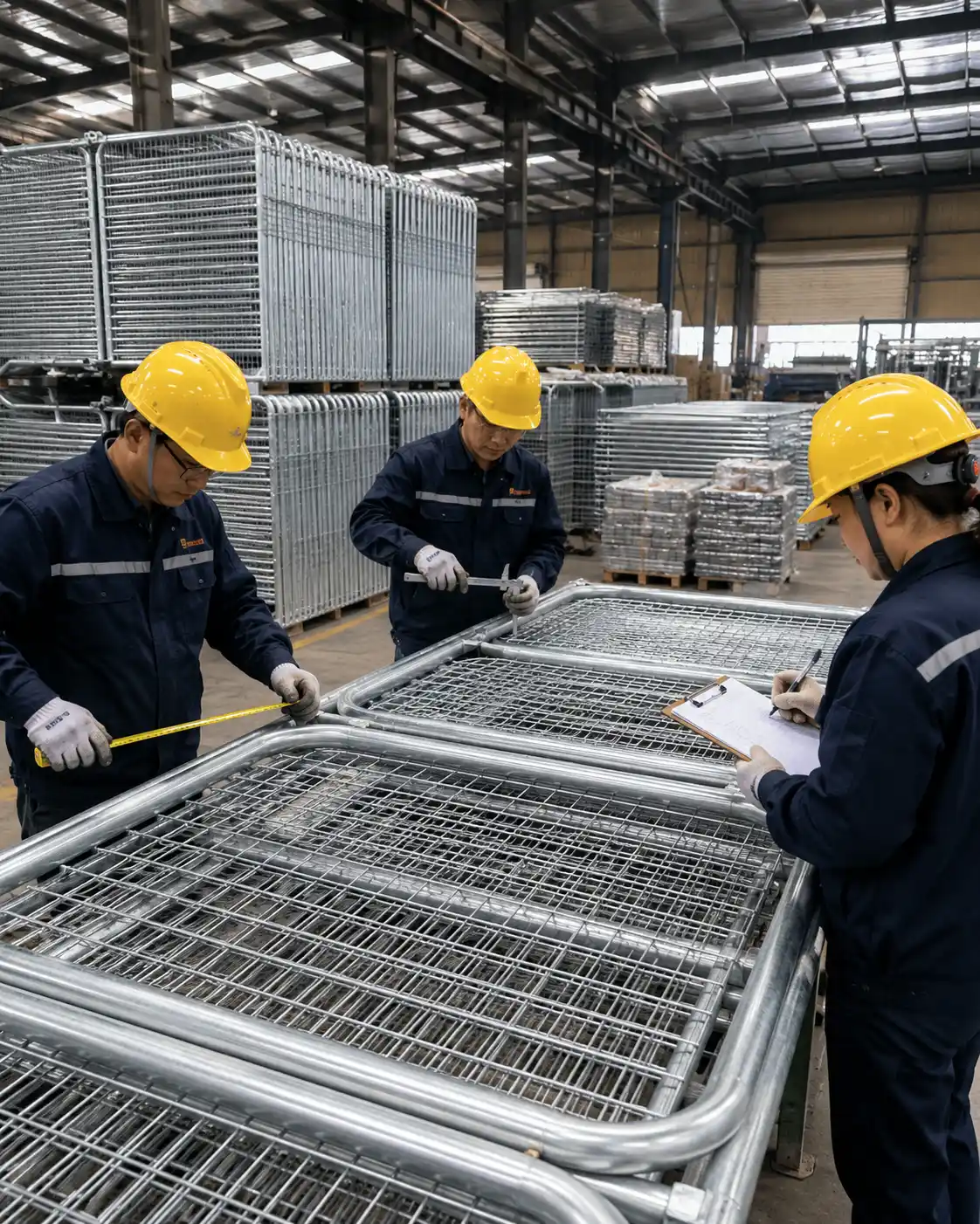 Factory inspection for Canada temporary fence panels before packing