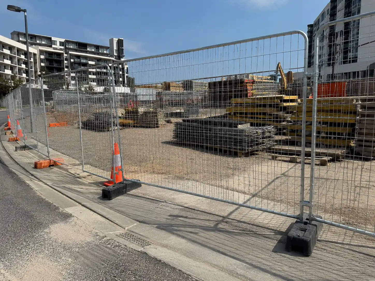 Canada temporary fence panels around an active construction work zone