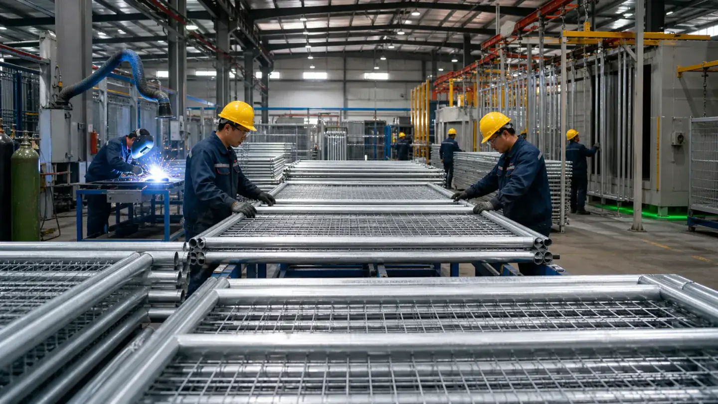 Fence factory production line and inspection