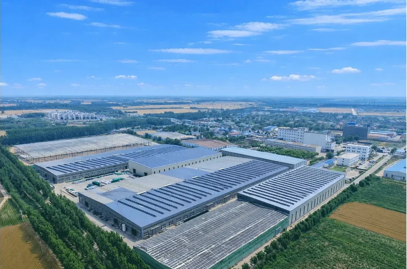 Aerial view of TOPSFENCE factory buildings and production area