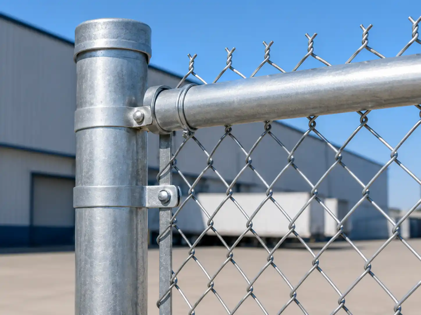 Galvanized chain link fence fixing and connection details
